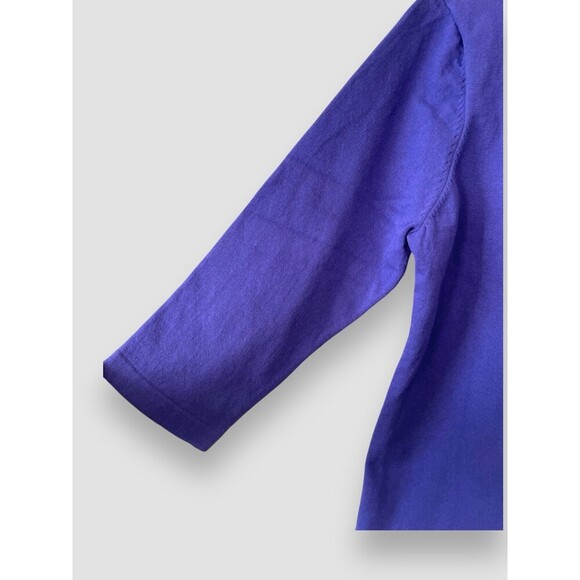 Sag Harbor Cardigan Cotton Blend 2in1 Soft Knit Comfort Pullover Purple XL NWT - Picture 3 of 7